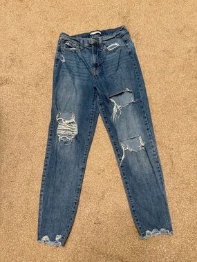 SO High-Rise Distressed Ripped Jeans - Blue